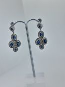 Silver Dress Drop Earrings Set with Cz Stone