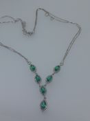 Silver Dress Cz Necklace