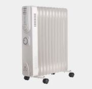 Vonhaus Large Oil Filled Radiator With Timer 2500W - White. RRP £80 - Grade U