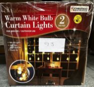Christmas Time Warm White Bulb Curtain Lights. RRP £20 - Grade U