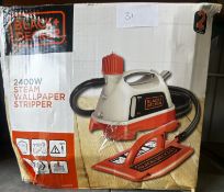 Black and Decker 2400W Steam Wallpaper Stripper. RRP £50 - Grade U