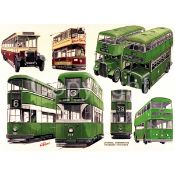 Liverpool City Corporation Extra Large Nostalgic Buses Metal Wall Art