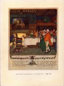 Dinner is Served Cecil Aldin Old Christmas 1908 Antique Illustration-132.