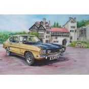 Ford Capri Iconic 1970's Classic Extra Large Metal Wall Art