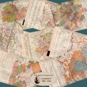 Job-Lot 8 Bacons Scarce 98 Years-Old London & Its Suburbs Coloured Maps.