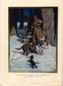 Hounds Bark Cecil Aldin Old Christmas 1908 Antique Illustration-37.