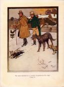 Gentlemen Dogs Cecil Aldin Old Christmas 1908 Antique Illustration-82.