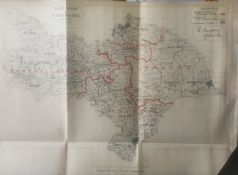Antique 139 Years-Old Scarce Map North Riding Yorkshire 1885 Boundary Changes.