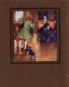 Cecil Aldin Tipped in Colour Antique Engraving The Perverse Widow-3.