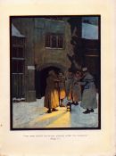 Choir Singers Cecil Aldin Old Christmas 1908 Antique Illustration-76.