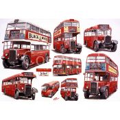 London Iconic Red Buses Extra Large Nostalgic Buses Metal Wall Art