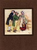 Cecil Aldin Tipped in Colour Antique Engraving The Batchelors-2.