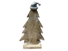 Petti Rossi Wooden Christmas Trees With Santa Hat L14a