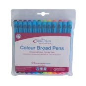 10 x Packs of 12 Assorted Colour Broad Pens L9c
