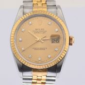 Rolex / Datejust 16233 champagne dial 36 mm 10P Diamond 1991 Jubilee Bracelet
