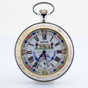 Astor / Enamel Decorated Manual Winding Pocket Watch - Unisex Steel Pocket watch