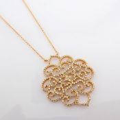 18K rose gold necklace detailed with brilliant diamonds