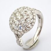 18K white gold ring - 2.02 ct brilliant diamonds