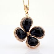 An exquisite necklace detailed with onyx, brilliant diamonds and gold.