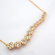 18K Rose gold necklace detailed with brilliant diamonds