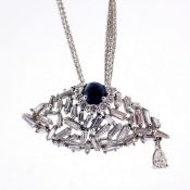 An exquisite evil eye necklace detailed with brilliant diamonds and gold