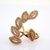 18K rose gold single ear jacket , detailed with brilliant diamonds