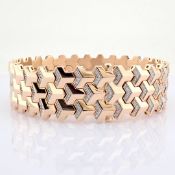 14K rose gold bracelet detailed with brilliant diamonds