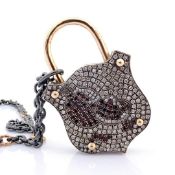 Convertible clasp necklace embellished with gold, colourful stones, and diamonds on silver