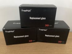 3 Wholesale Boxes of Genuine Freemax MeshPro Twin Pack Replacement Glass Bulbs