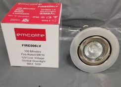 20 x Emcolite Gimbal Downlights In Silver Fire006LV Fire Rated MR16 12V Max 50W