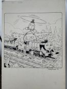 Thomas The Tank Engine & Friends Original Artwork, Signed By Timothy Marwood Full Page Gordon Hel...