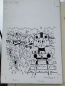 Thomas The Tank Engine & Friends Original Artwork, Signed By Timothy Marwood Full Page Thomas #1