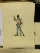 Vintage 69th or South Lincolnshire Regiment c1815 Original Watercolour