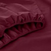200TC PDYE Deep Fit Fitted Sheet Claret Single