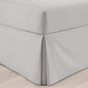 Easy Care Plain Dye Valance Silver Double