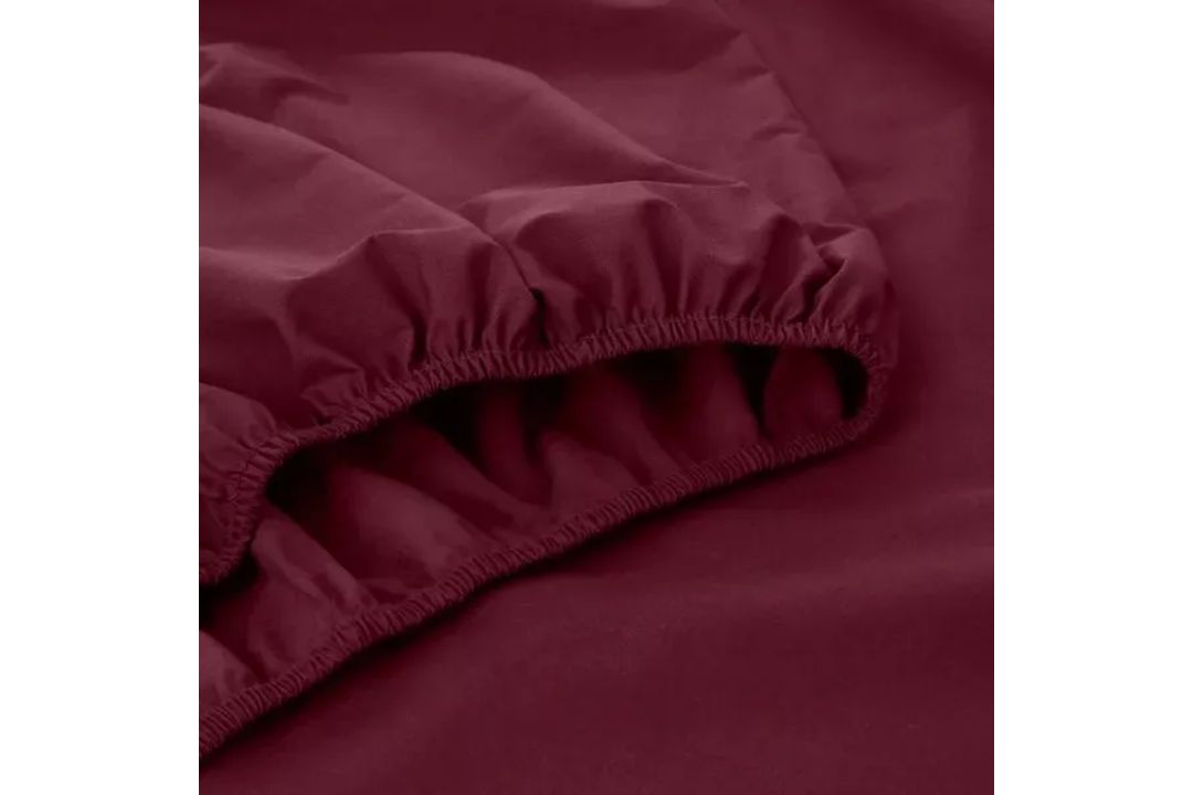 Easy Care Fitted Sheet Claret Super King