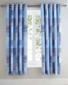 Naples Lined Curtain Blue 168 x 183cm