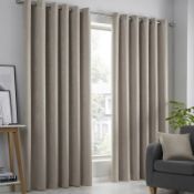 Velour Eyelet Curtains Stone 168 x 137 cm