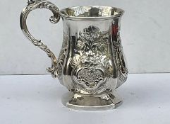 Superb Mid-Victorian Sterling Silver Christening Mug Cup, Hilliard & Thomason, Birmingham 1861
