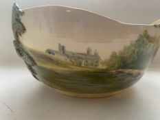 A Rare Exmoor Potter Hand-Painted Landscape Bowl