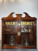 Victorian Beech Booths Chemist Shop Display Cabinet