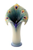 Franz Porcelain Peacock Splendor Flower Vase