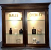 Victorian Mahogany Halls Chemist Shop Display Cabinet