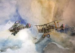 Pair of Se5 Biplane Fighters WW1 RAF Metal Wall Art