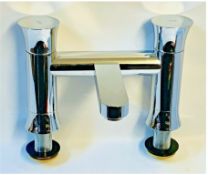 2 x Hudson Reed Quill Bath Filler Chrome QUI303 New Tatty Box
