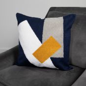 Navy Blue Abstract Boho Cushion Cover RRP - £30