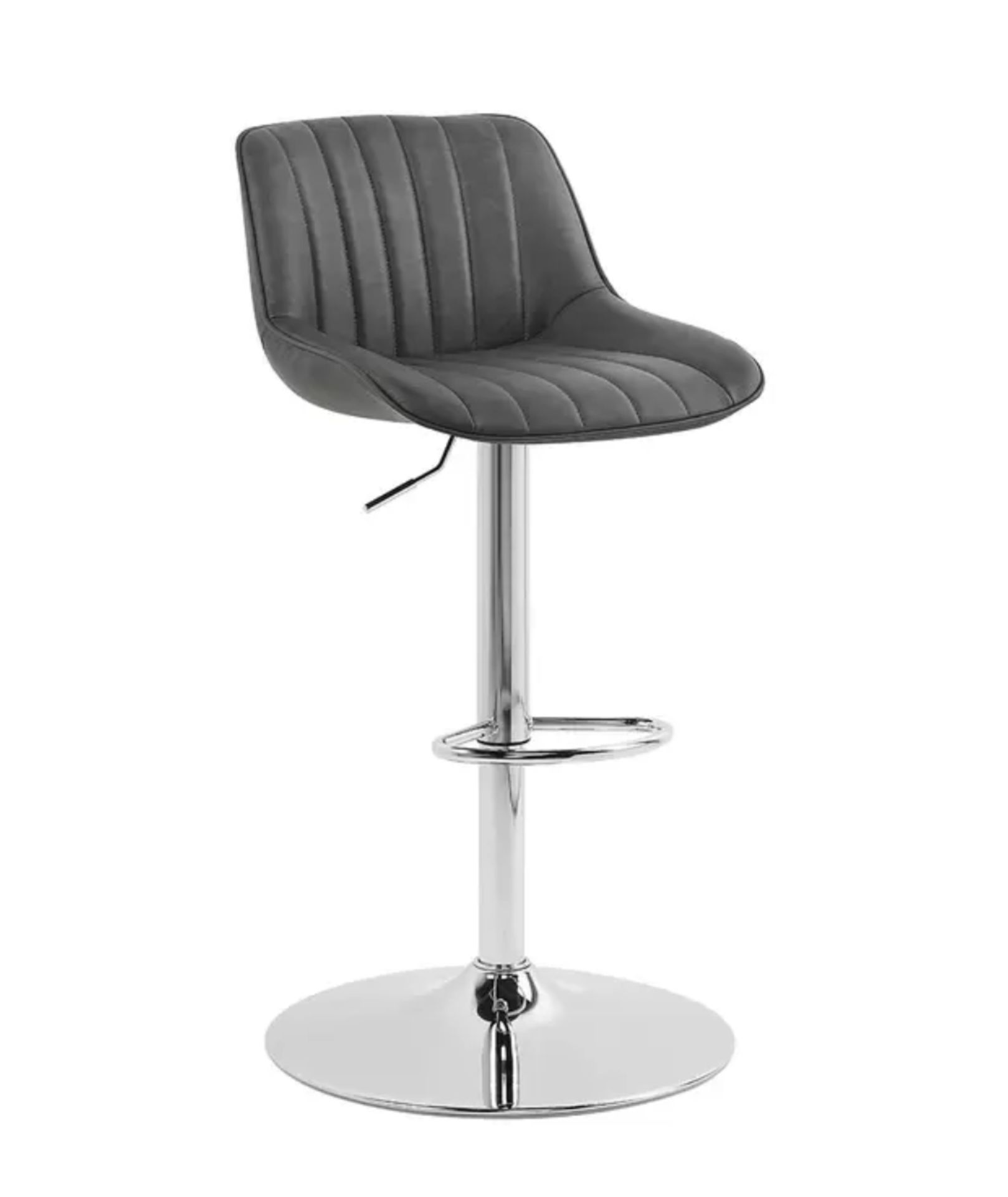 Bayside Furnishings Bar Stool Grey Stitched Gas Lift New Sealed Box - Image 3 of 3