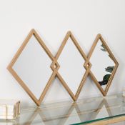 Trio of Gold Diamond Shaped Mirrors RRP - £190