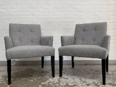 2 Grey Fabric Contemporary Armchairs