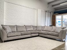 Asley Manor Shimmer Grey Fabric Large Corner Sofa RRP £3229